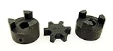 1/2" to 7/8" L075 Flexible 3-Piece L-Jaw Coupling Set & Buna-N NBR Rubber Spider