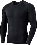 TSLA Men’s Thermal Wintergear Compression Baselayer Vneck Long Sleeve Shirt