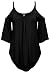 Meaneor Women's Solid Cut Out Cold Shoulder Spaghetti Strap High Low Tunic Top