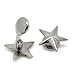 Housweety 100 Sets Silver Tone Star Spike Rivet Studs Spots 11mmx11mm(3/8