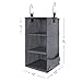StorageWorks 2PCS 3-Shelf Hanging Closet Organizers, Space-Saving Storage Closet Hanging Shelves, Collapsible Storage Shelves for Clothes and Shoes, Polyester Fabric, Greenish Gray, 12