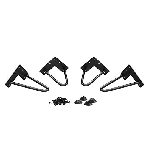 Genius Iron 6" Furniture Hairpin Legs, 3/8" Thick Set of 4, for TV Stand,Sofa Cabinet,Night Stands,etc