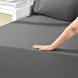 YIYEA Fitted Sheet with Pillowcase, 1800TC Hotel