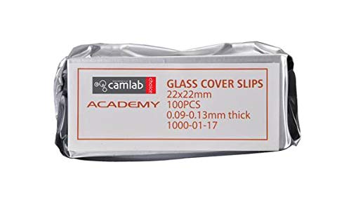 Camlab 1196578 Academy Cover Slip, No.0, 0.09 mm-0.13 mm Thick (Pack of 100)