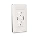 Greencycle USB Outlet,15 Amp 4 in 1 Electrical Receptacles Outlets 2Pack, USB Charger 2A 5V,Duplex Receptacle 125V AC,Srewless Wall Outlets with Plates,ETL Certified,Compatible with Most USB Devices