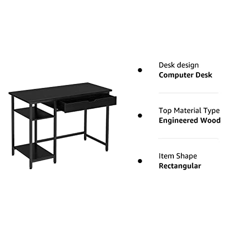 Rolanstar Computer Desk with Shelves and Drawer, 47" Home Office