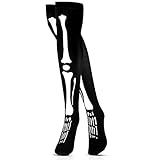 Skeleteen Skeleton Thigh High Socks - Goth Costume