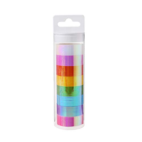 Huanban072 8pcs/Set Gymnastic Tape Rhythmic Gymnastics Decoration Holographic Glitter Tape Ring Stick Accessory 15mm5m Stationery Decorative DIY Masking Tape - Thumbnail 6