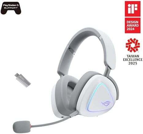 ROG Delta II - Casque Gaming sans Fil tri-Mode - Blanc