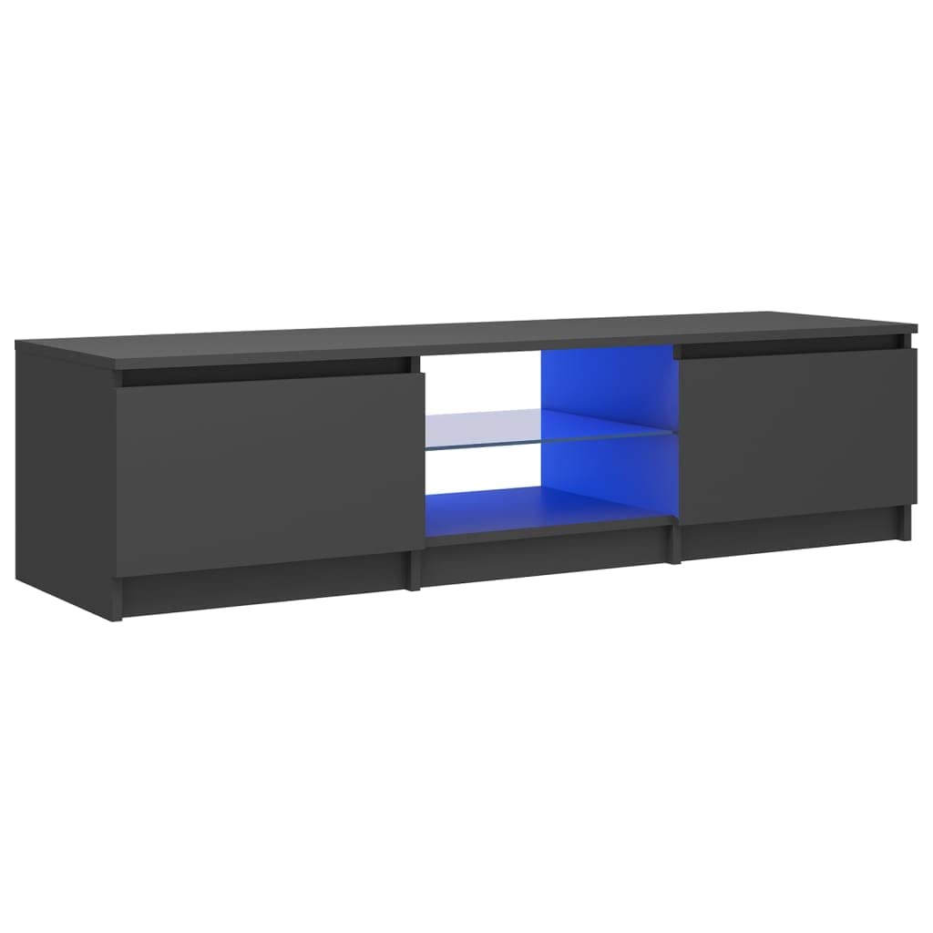 vidaXL-Mueble-para-TV-con-Luces-LED-Soporte-Mobiliario-Aparador-Estante-Salon-Sala-de-Estar-Dormitorio-Decoracion-Gris