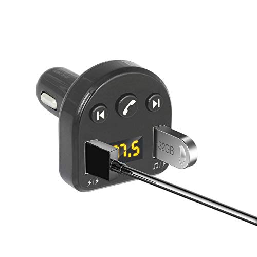 Bluetooth FM Transmitter for Car, TIANSHILI Wireless Bluetooth FM Radio Adapter Support Hands-Free Calling/USB Flash Drive MP3 Music Player and 2 USB Ports Charger