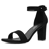 Allegra K Women's Chunky Heel Ankle Strap Sandals