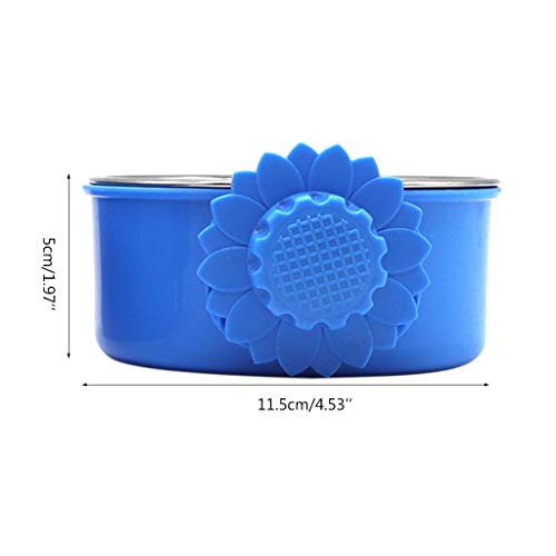 Pet Hanging Bowl for Dog Cages Coop Crate Cup Stainless Steel Food Parrot Bird Cage Water Food Dish Bowls(Blue) - Thumbnail 5