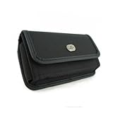 Black Horizontal Heavy Duty Rugged Cover Belt Clip Side Case Pouch For Nokia E7