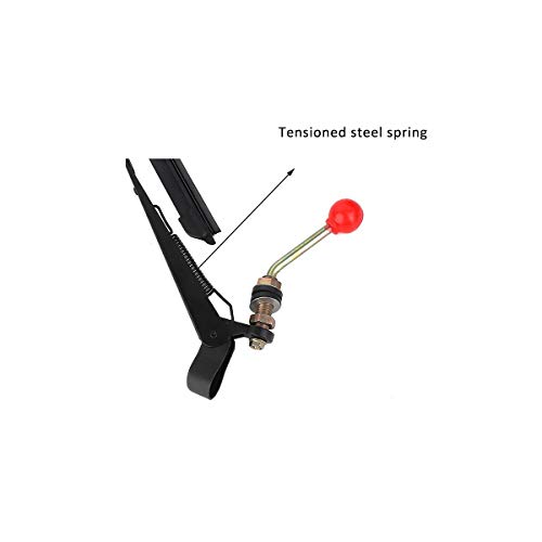 Valchoose UTV Hand Wiper 15.7" UV Protected Rubber Manual Windshield