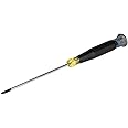 Klein Tools 6254 Mini Precision Screwdriver, 1/8-Inch Slotted, Features Cushion-Grip Handle, Rotating Cap, Color Coded Ring,