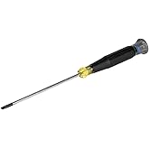 Klein Tools 6254 Mini Precision Screwdriver, 1/8-Inch Slotted, Features Cushion-Grip Handle, Rotating Cap, Color Coded Ring, 4-Inch Shank