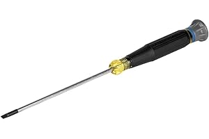 Klein Tools 6254 Mini Precision Screwdriver, 1/8-Inch Slotted, Features Cushion-Grip Handle, Rotating Cap, Color Coded Ring, 