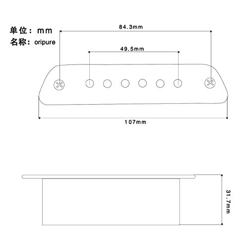 OriPure Magnetic Acoustic Guitar Soundhole Pickup Single Coil Passive Pickup with Tone & Volume Control for Acoustic Guitar - Thumbnail 4