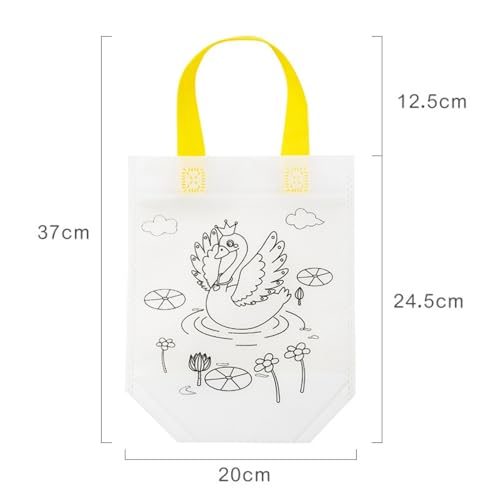 AM ANNA 30 Pieces Cute Coloring Goodie Bags, DIY Graffiti Coloring Bags Color Your Own Art Goodie Bags for Class Exchange Gifts&Carnival Animal Party Favor Supplies,Birthday Reusable Party Favor Bags