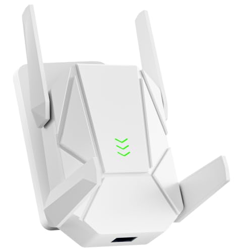 WiFi Extender, 2026 15X Fastest WiFi 6 Booster AX1800 | (5.8/2.4GHz) 18,999 sq.ft Long Range and 135+ Devices, WiFi Extender Signal Booster for Home with Ethernet Port (White)