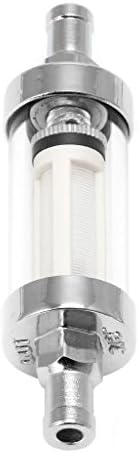 Julianne 10mm 3/8'' Universal Chrome Glass Fuel Filter Car Petrol Diesel Inline Reusable