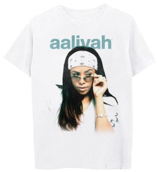 Aaliyah Glasses Bandana Unisex Short Sleeve Shirt, White, X-Large