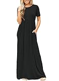 Dearlovers Women Short Sleeve Loose Plain Long Maxi Casual Dress with Pockets
