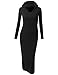 Doublju Deep V-Neck Pullover Hoodie Bodycon Maxi Dress (Plus size available)