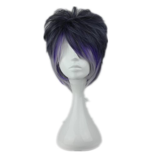 Cosplay Wigs Short Party Hair Gradient Purple Black Halloween Fashion Synthetic Wig