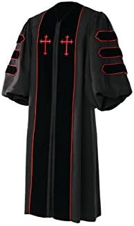 Manufaktur Men Dr. of Divinity Clergy Robe MERINO CASHMERE SILK Size 51 Black/Red