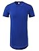 JD Apparel Mens Basic Hipster Hip Hop Elong Crewneck T-shirt L Blue