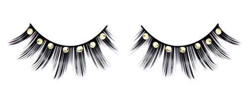 Baci Glamour Style No.572 Rhinestone Eyelashes with Adhesive Included, Black/Yellow