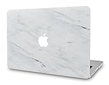 LuvCase Laptop Case for MacBook Air 13 Inch (2020/19/18 Release) New Version A1932 with Retina Display (Touch ID) Rubberized Plastic Hard Shell Cover (Silk White Marble)