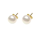 10k Gold 8mm Freshwater Pearl Stud Earrings