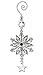 Snowflake Holiday Ornaments - Set of 3 - Silver Crystal Christmas Ornaments - Clear Diamond Shaped Crystals and a Hanging Star - 6