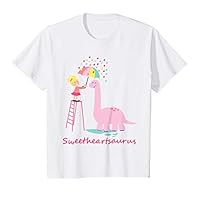 Kids Girl and Dinosaur T-Shirt Sweetheartsaurus Umbrella Dinosaur
