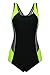 ReliBeauty Womens Color Block One Piece Bathing Suit (16-18, Black)