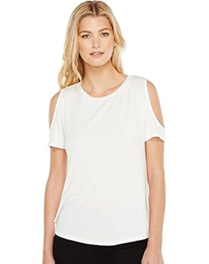 Calvin Klein Womens Short Sleeve Cold Shoulder Top