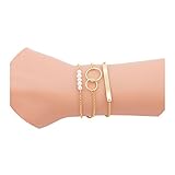 Boosic Multi layer Bracelet Infinity Circel Bar Pearl Charm Multi Strand Bracelet Dainty Jewelry