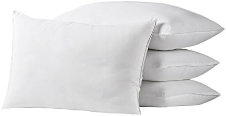 Exquisite Hotel Queen Size Bed Pillows- 4 Pack White Hotel Pillows- Gel Fiber Filled FIRM Gel Pillows with Hypoallergenic Classic Cover- Best Pillow For Side Sleepers &amp; Back Sleepers