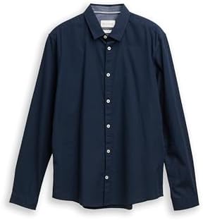 Herren Slim Fit Hemd mit Struktur 1023881, 10302 - Dark Blue, M