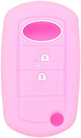 BROVACS Silicone Cover Protector Case Holder Skin Jacket Compatible with LAND ROVER 2 Button Flip Remote Key Fob CV2702 Pink