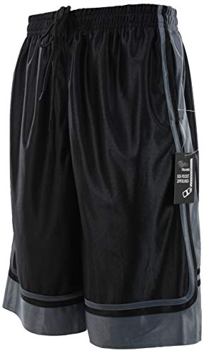 ChoiceApparel Mens Two Tone Training/Basketball Shorts with Pockets (S up to 4XL) (3XL, Zippered-Black/Charcoal)