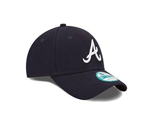 New Era MLB Atlanta Braves Road The League 9FORTY Adjustable Cap, One Size, Navy