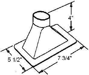 BB7022 Plastic Single Headlight Duct 5 1/2"H x 7 3/4"W x 4"D For 3" Duct Hose