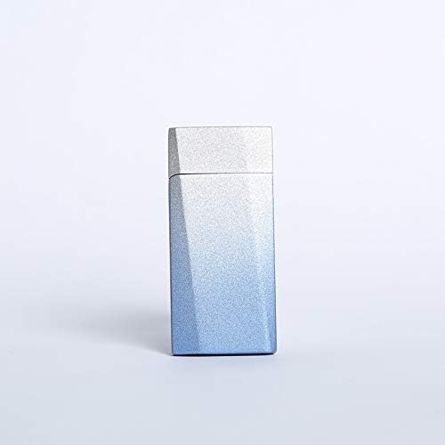 USB Lighter, Tacklife Electric Lighter Windproof Pocket Size Cigarette Lighter USB Recharged Flame-Less No Butane Good for Camping, Firework, BBQ (Matte Gradual Silver-Blue)
