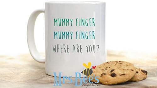 mommy finger coffee mug