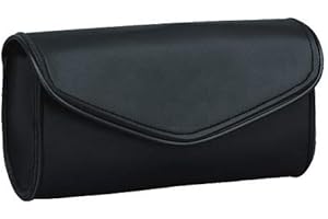 The Nekid Cow |Black Leather Motorcycle Windshield Bag with Strong Closure- Premium Synthetic Leather Reinforced Perfect for Riding Accessory (Velcro)