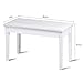 Giantex Piano Bench W/Padded Cushion and Music Storage, Comfortable Double Duet Seat, Wooden Legs, Perfect for Professional Or Home Use PU Leather Piano Stool (White)